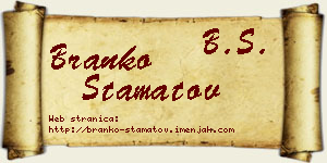 Branko Stamatov vizit kartica